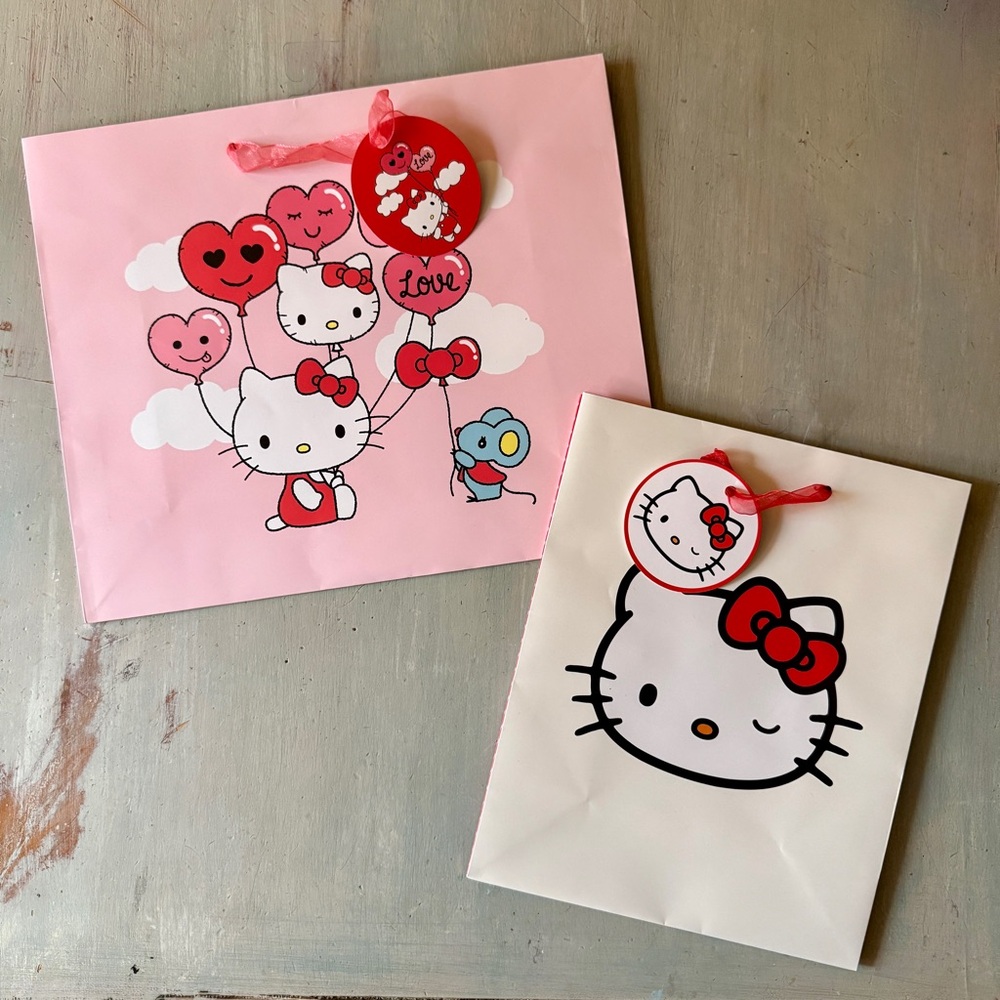 Hello Kitty Pink and White Gift Bags - set of two